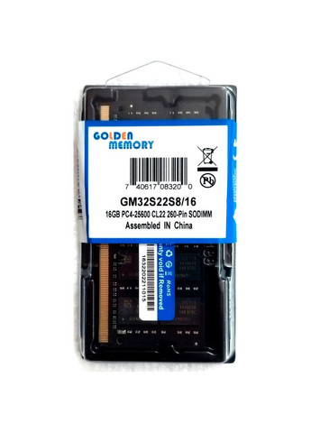 Модуль пам'яті для ноутбука SoDIMM DDR4 16GB 3200 MHz (GM32S22S8/16) Golden Memory (304255336)