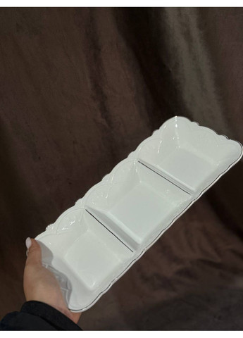 Менажница HP-20-28 керамическая 3-х секционная 30х14 см Белый Yiwu (361056334)