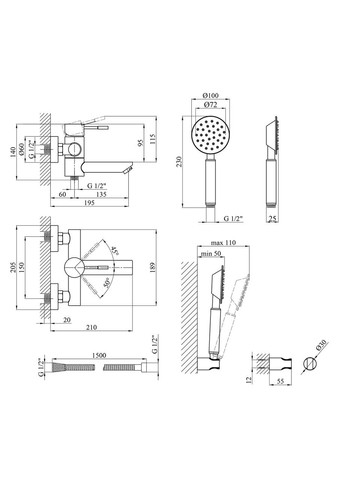 Смеситель для ванны KRP Edelstahl Klassisch - ESG060 Kroner (368583296)