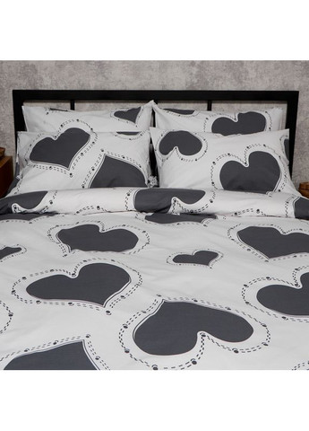 Комплект постельного белья Бязь Gold Люкс King Size 220x240 наволочки 2х70х70 (MS-820009347) Moon&Star Grey Love (356115373)