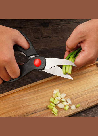 Кухонні ножиці секатор для м'яса птиці та риби з фіксатором 20 см Червоний Kitchen Master (302507481)