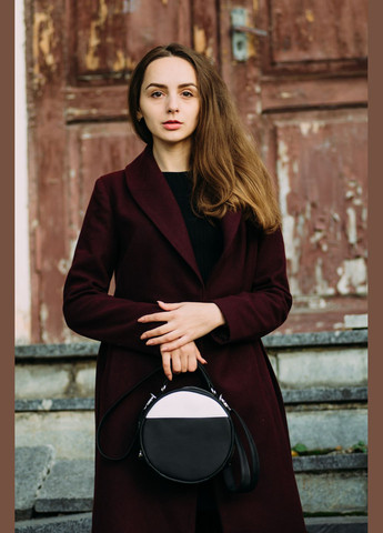 Жіноча кругла сумка Bale чорна з білим Sambag (325403374)