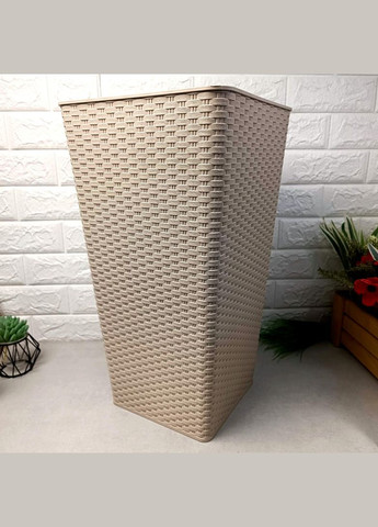 Высокое трапециевидное ротанговое кашпо 7.1 л, какао Квадро Ротанг Алеана (365815064)