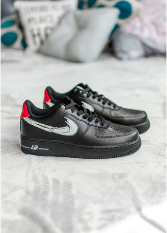 Чорні Осінні кросівки чоловічі nike air force 1 black white найк аір форс 1 преміум No Brand