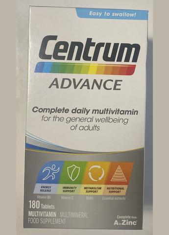Мультивитамины с минералами для взрослых Advance Multivitamins and Minerals (180 табл) Centrum (278773944)
