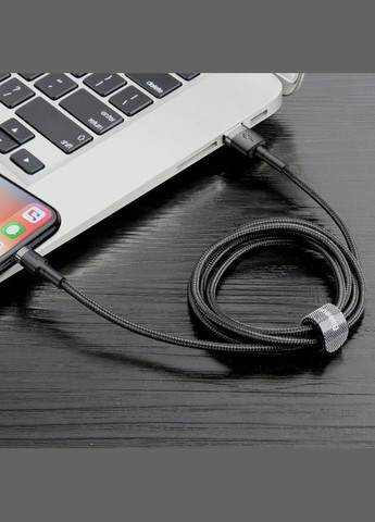 Кабель Cafule Cable USB For Lightning 2.4A 0.5m Gray+Black (CALKLFAG1) Baseus (296808964)