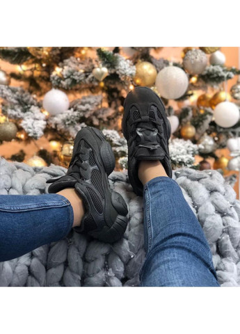 КРОССОВКИ ЖЕНСКИЕ ADIDAS YEEZY BOOST 500 BLACK 5 АДИДАС ИЗИ БУСТ No Brand чёрные зима (367169772)