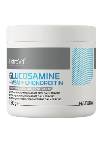 Для суглобів Glucosamine+MSM+Chondroitin Powder 150 gr (natural) Ostrovit (284120218)