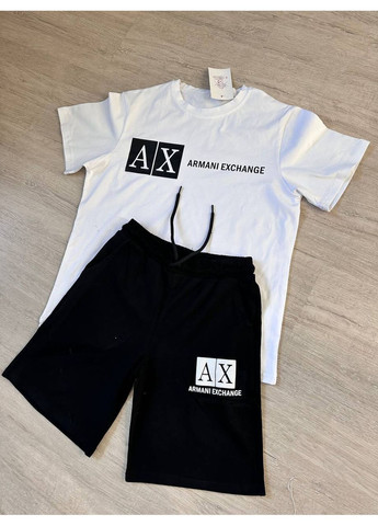 Чорно-білий літній костюм футболка + шорти хлопчик No Brand