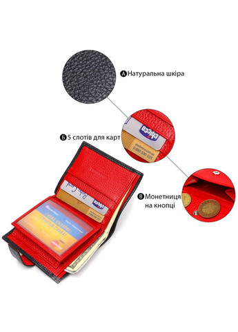 Стильний чоловічий гаманець у комбінації двох кольорів із натуральної зернистої шкіри 21728 Canpellini (331913382)