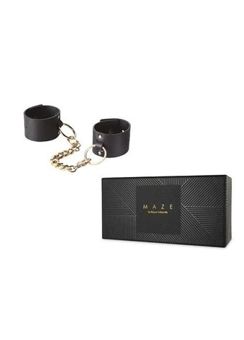 Наручники MAZE Wide Cuffs Чорні Bijoux Indiscrets (291438931)