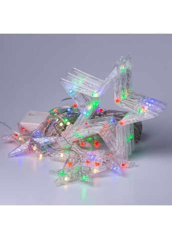 Гірлянда штора 3х0,7 м Зірки на 108 LED лампочок світлодіодна 6 великих та 6 маленьких зірок 9В 8 режимів 1733053ML Garlando (370373309)