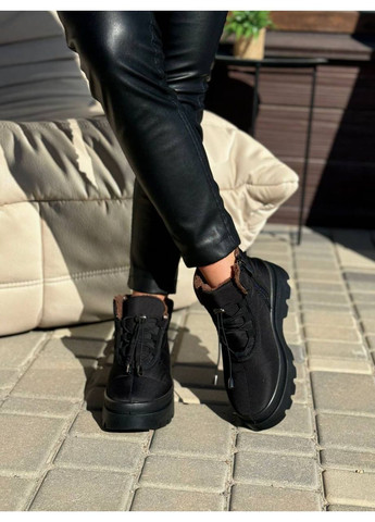 Черные дутики на шнуровке No Brand