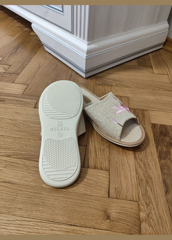 Жіночі льняні тапочки Belsta з вишивкою та відкритим носком Белста (345647043)