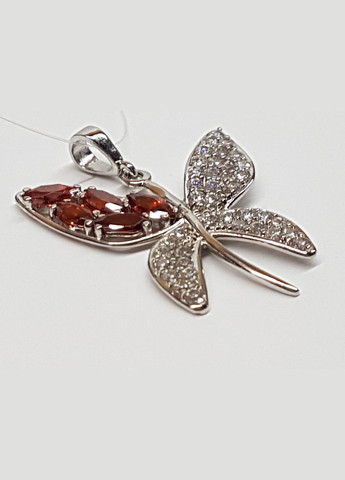 Срібна підвіска Метелик з фіанітами. 903-00334 Червоний Qvaliz (303877417)