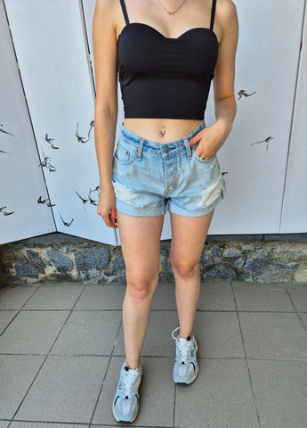 Шорты женские рваные джинсовые Abercrombie&Fitch No Brand (369444062)