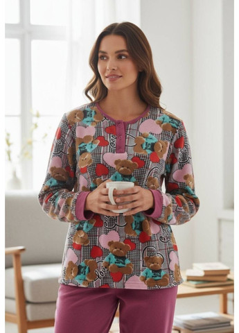 Сиреневая пижама (лонгслив, брюки), цвет сиреневый Fashion