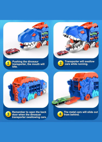 Мега трансформер Dino МН-111 2 в 1 Трейлер - Автовоз с 2 машинками Fun Game (327217471)