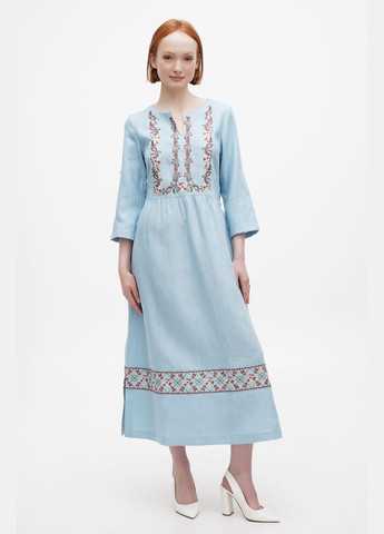 Голубое платье млада, оранжевый, р.48, код 0302/48/200 ГАЛЕРЕЯ ЛЬОНУ