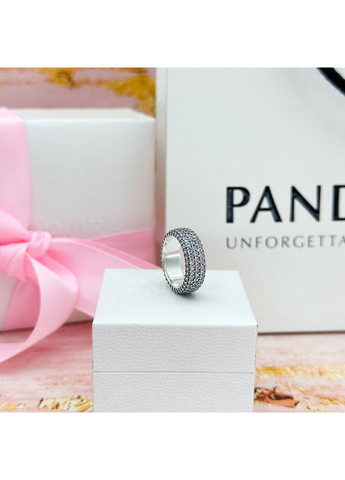Срібна каблучка Пандора "Три ряди паве" Kabluchka (355345921)