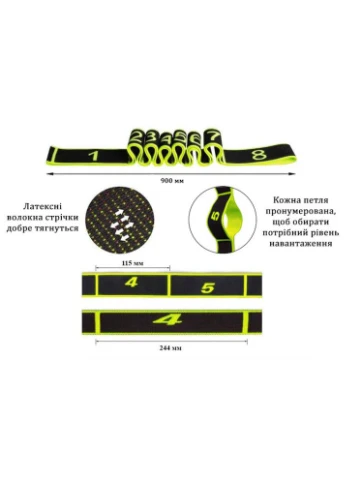 Эспандер ленточный EasyFit с петлями для тренировок желтый (EASY) No Brand (362497461)