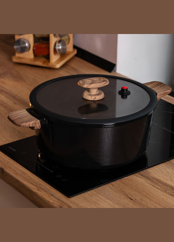 Каструля алюмінієва з антипригарним покриттям 3 л, чорний MGC (322771260)