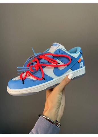 Белые демисезонные кроссовки мужские nike sb dunk x off white blue white найк сб данк No Brand