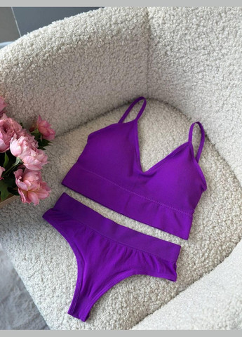 Фиолетовый демисезонный женский комплект нижнего белья безшовный 2063 фиолет m фиолетовый GT