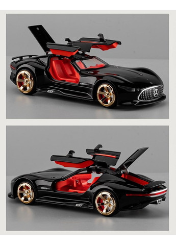 Коллекционная машина Mercedes-Benz AMG металлическая с инерционным механизмом, светом и звуком 1:32 56169 Черный Vision (368719961)