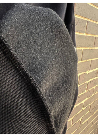 Чорний світшот жіночий davras 6001 подовжений оверсайз напис на спині perfect утеплений на флісі one size чорний (314822891)