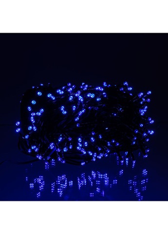 Новорічна гірлянда вулична 30 м 300 LED з сонячною батареєю чорний провід Синій SB300L30MBBL Jooki (366037759)