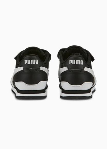 Черные всесезон кроссовки kids st runner v2 leather black/white р. 11/28/18см Puma