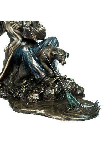 Статуэтки подарочные из полистоуна, фигура "Рыбак", с напылением из бронзы | Veronese Handmade 72829A4 (370206453)