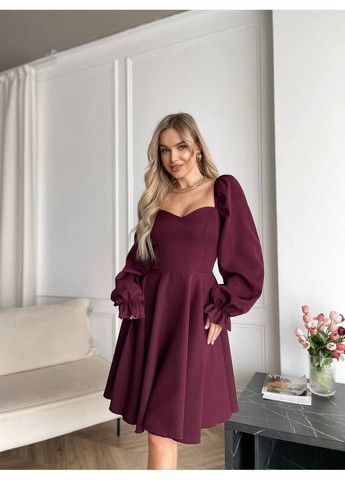 Бордовое платье Garna однотонное