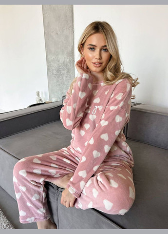 Рожева зимня піжама кофта + брюки Eliz