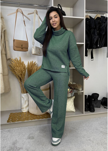 Жіночий трикотажний костюм oversize з люрексом і прямими брюками INNOE Костюм (373215592)