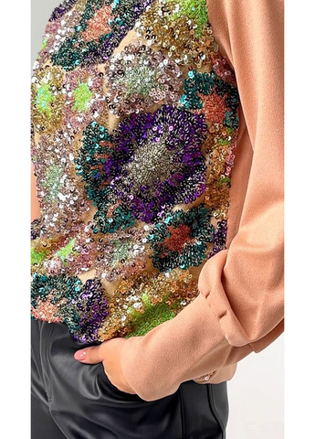 Комбінована трикотажна блуза з пайєтками - ua42 / eu36 Iren Klairie