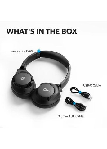 Навушники SoundCore Q20i Black | ANC | Баси | до 60 годин на одному заряді Anker (365592101)