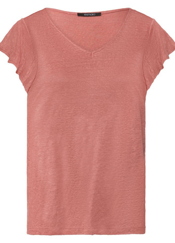 Темно-розовая летняя женская футболка. лен с коротким рукавом Esmara