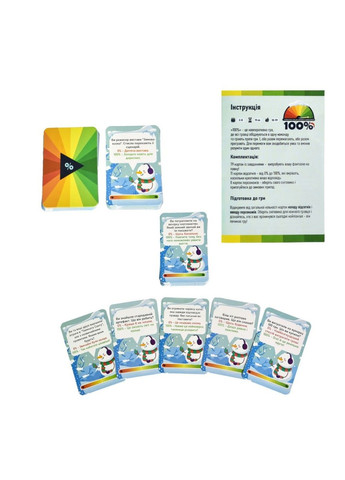 Настільна гра "100%" 30802 гральні картки 98 штук, інструкція Strateg (333708285)