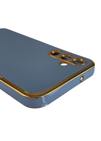 Чохол для Galaxy M14 5G SM-M146 глянсовий із золотою окантовкою із захистом камери на самсунг м14 синій Samsung (366020823)