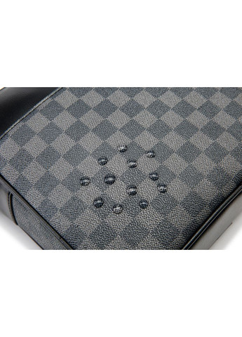 Мужская сумка для документов большая барсетка на плечо черная в клетку стиль Луи Витон для работы и учебы сумка-планшетка ProDobro (363222621)