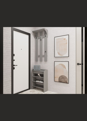 Обувная полочка для прихожей с полкой для крема и лопатки для обуви No Brand (325484428)