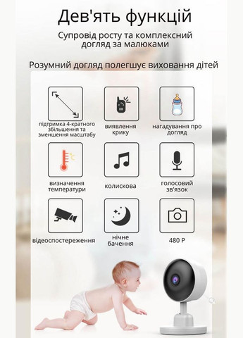 Видеоняня 2,8 дюйма ЖК-дисплей Full HD CMOS-датчик с ночным видением и двухсторонней связью, колыбельные, Happy Baby (333337275)