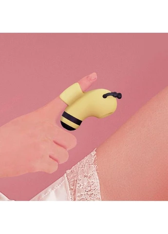 Вакуумный стимулятор с микротоками KISSTOY Beebe Yellow, на палец CuteVibe (303896350)