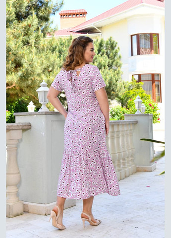 Фіолетова сукня великі розміри 50-52-54-56 штапель довга квітковий принт фіолетова You Best