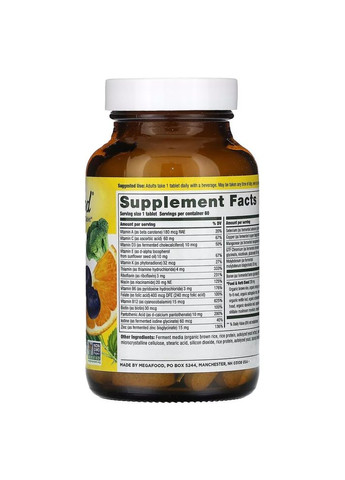 Вітаміни та мінерали Men's One Daily, 60 таблеток для чоловіків MegaFood (322209861)