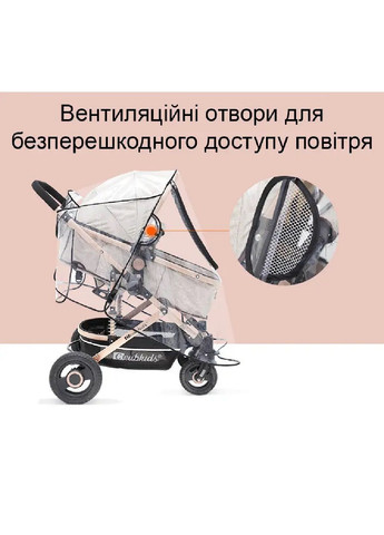 Дощовик на коляску люльку з вентиляційним отвором віконцем від дощу вітру розмір L (476306-Prob) Чорний з прозорим Unbranded (278548831)