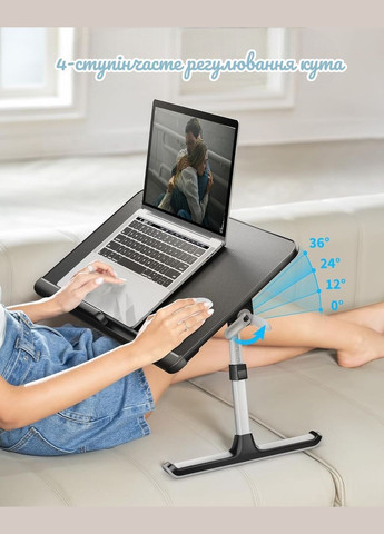 Столик для ноутбука K7-M з органайзером та упором 17” (600 x 330 мм), Laptop Table, Black VHG (334305218)