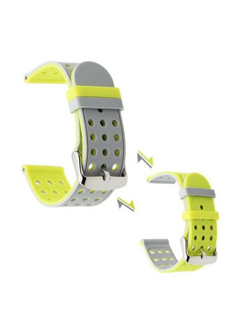 Двухсторонний ремешок с перфорацией для часов Garmin Vivoactive 4 - Grey&Yellow Primo (266914535)